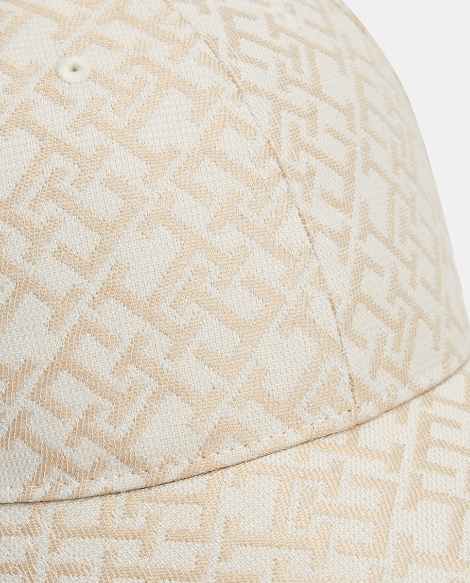 Boné com Estampado de Monograma - Creme Creme-4