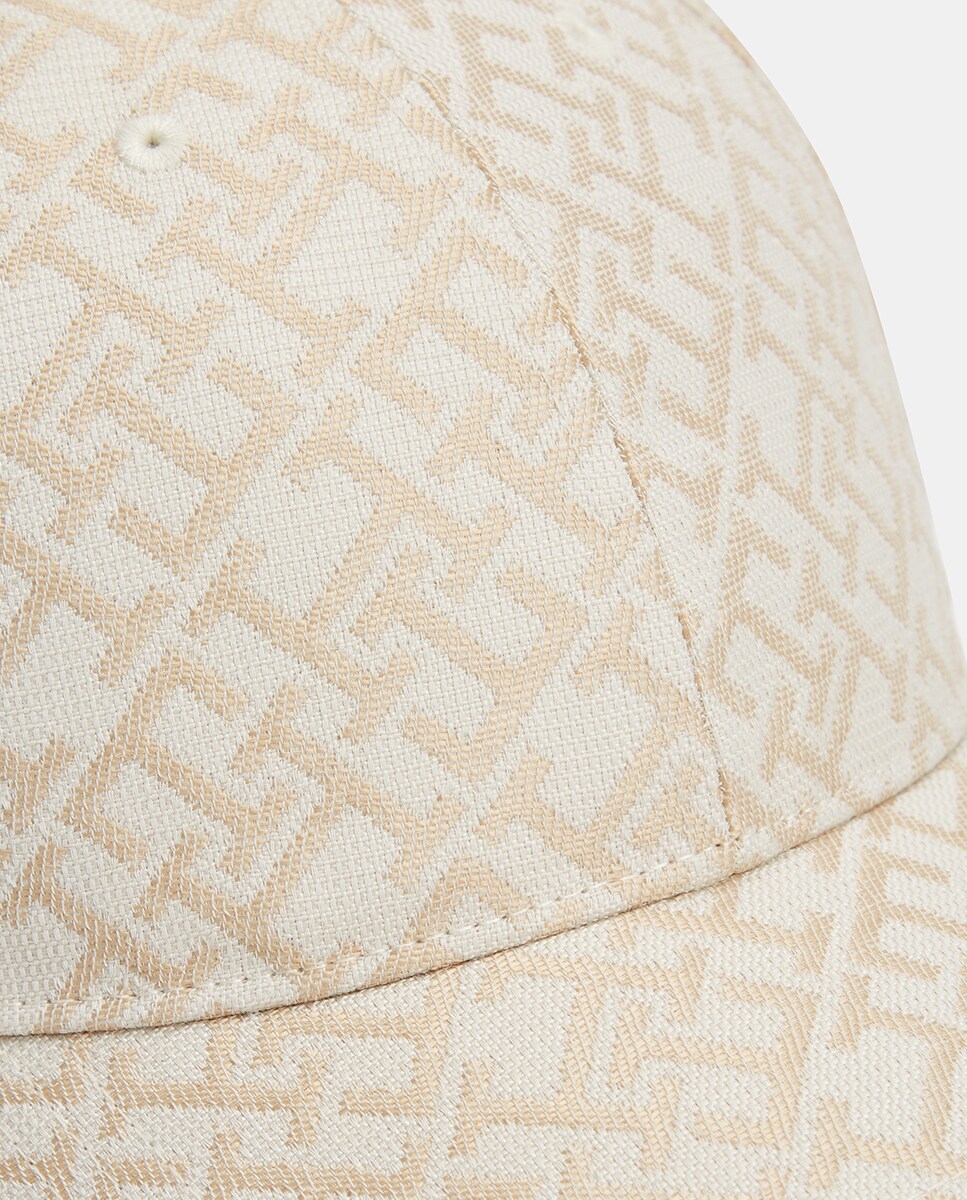 Boné com Estampado de Monograma - Creme Creme-4
