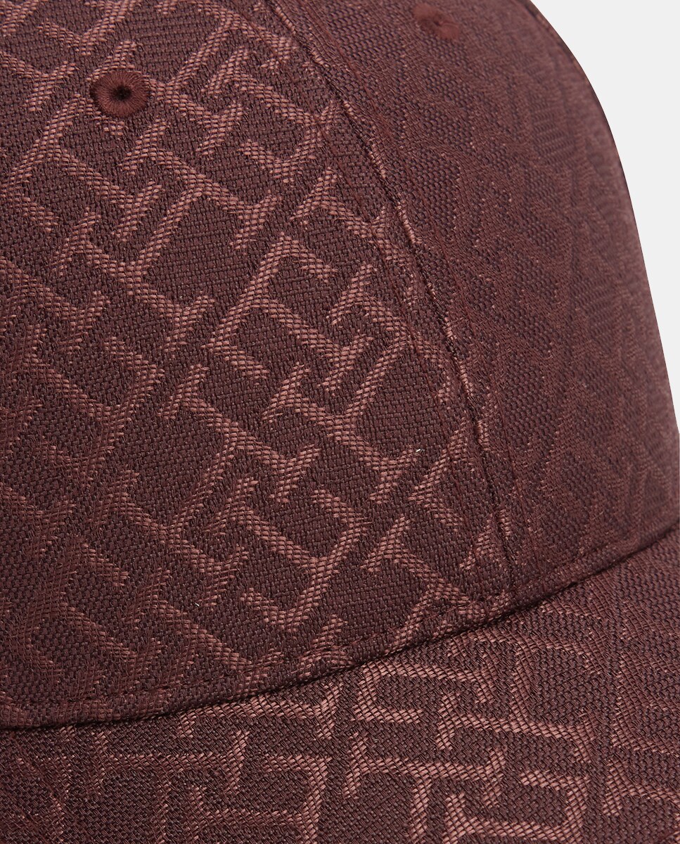 Boné com Estampado de Monograma - Bordeaux Bordeaux-4