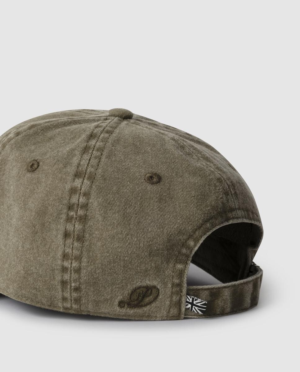 Boné de Sarja com Lavagem e Logótipo à Frente Caqui-4