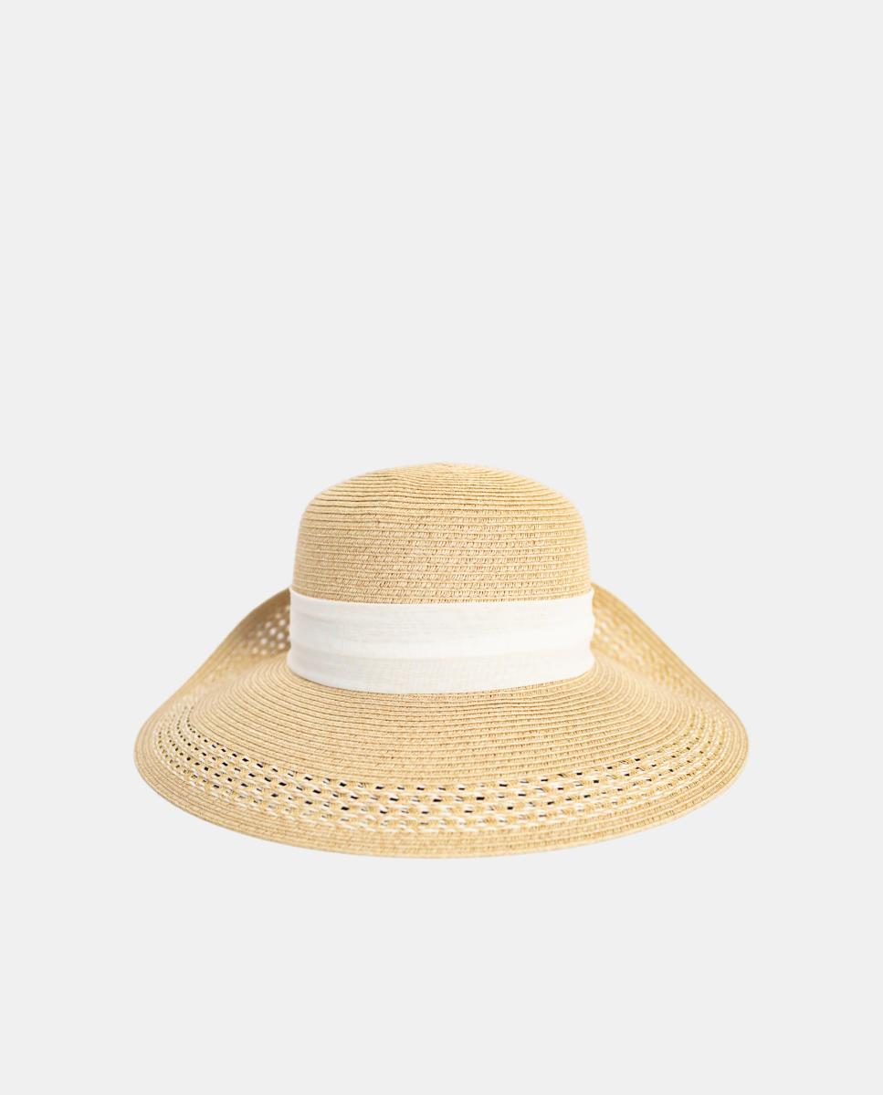 Imagem 0 de Chapéu Grande de Ráfia Sintética com Detalhe de Laço