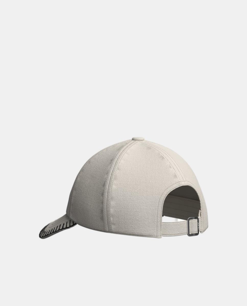 Boné de Basebol Suave de 6 Painéis com Logótipo Bordado e Detalhe Cosido à Mão na Pala Branco-3
