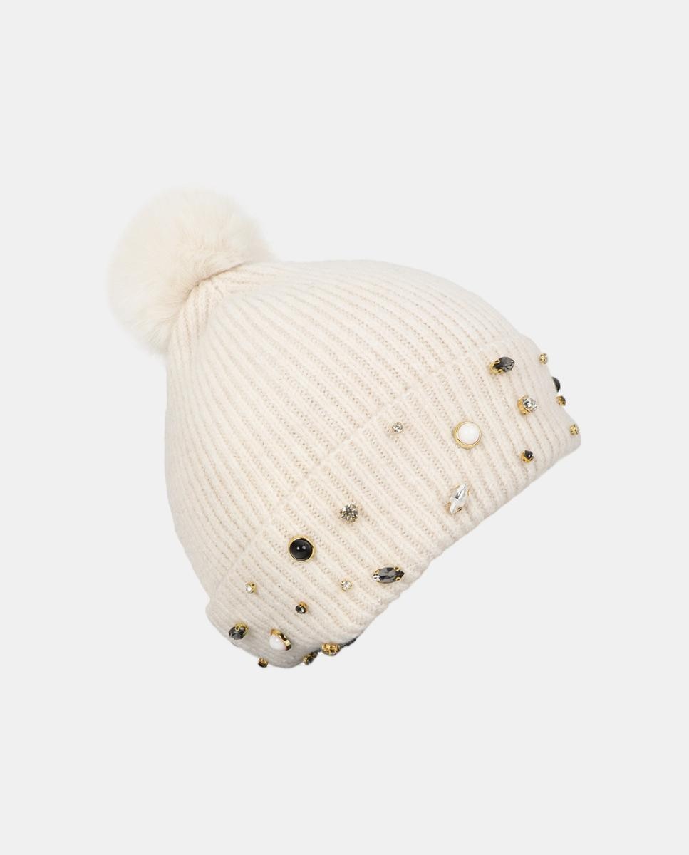 Gorro de punto con perlas y cristales - Lola Casademunt - Crudo Crudo-2