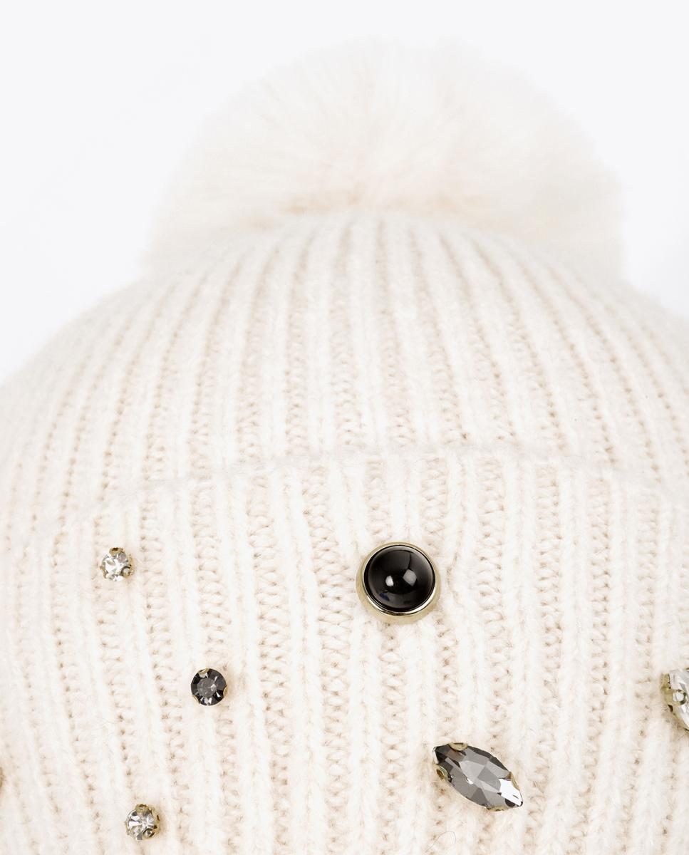 Gorro de punto con perlas y cristales - Lola Casademunt - Crudo Crudo-3