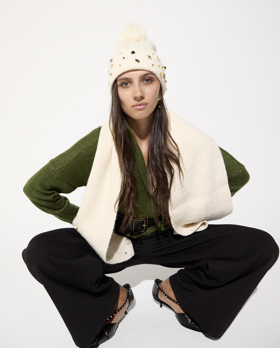Gorro de punto con perlas y cristales - Lola Casademunt - Crudo Crudo-7
