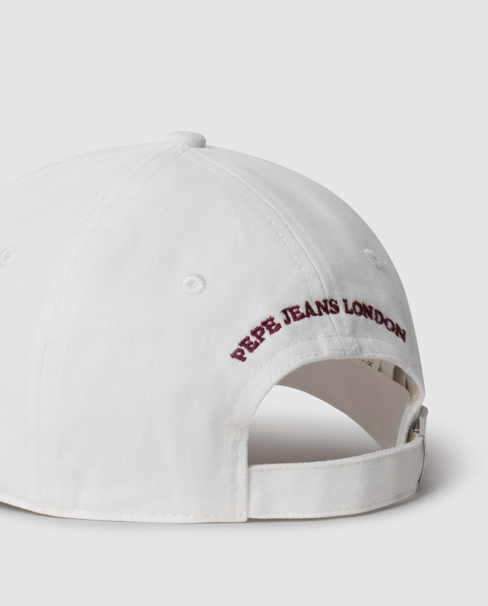 Gorra de lona con detalle de bordado artístico frontal y logo trasero. - Pepe Jeans - Blanco Blanco-4