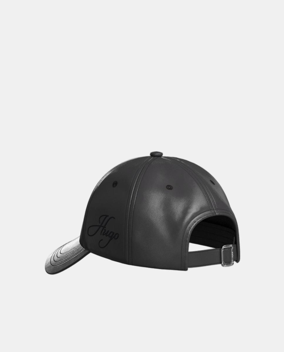 Imagen 3 de Gorra de béisbol de 6 paneles con el logotipo bordado en letra cursiva en el panel lateral - Hugo - Negro Negro