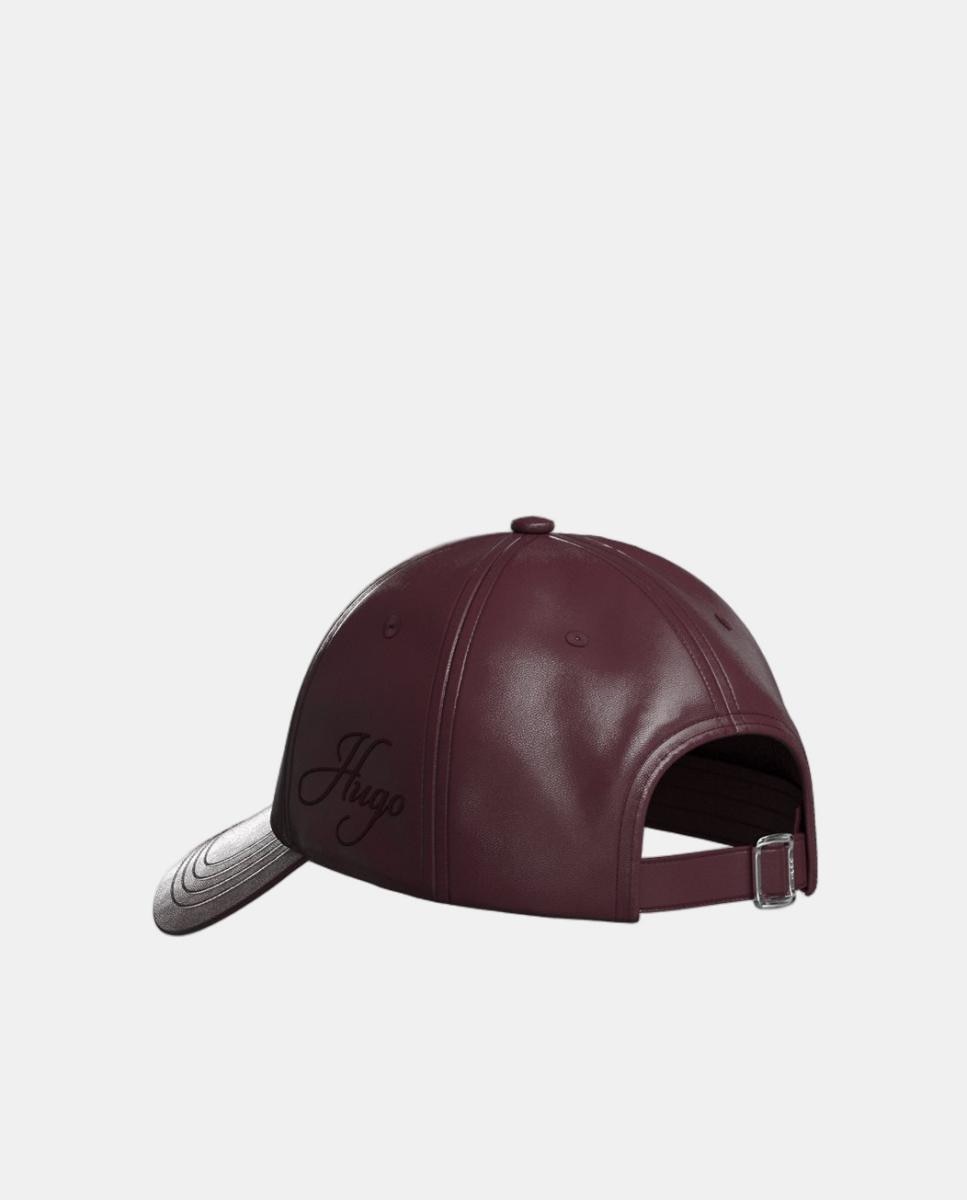 Boné de Basebol de 6 Painéis com Logótipo Bordado em Letra Cursiva no Painel Lateral Vermelho-3