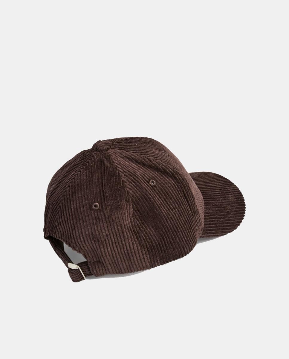Imagen 2 de Gorra de pana con texto bordado de mujer - Pieces - Marrón oscuro Marrón oscuro