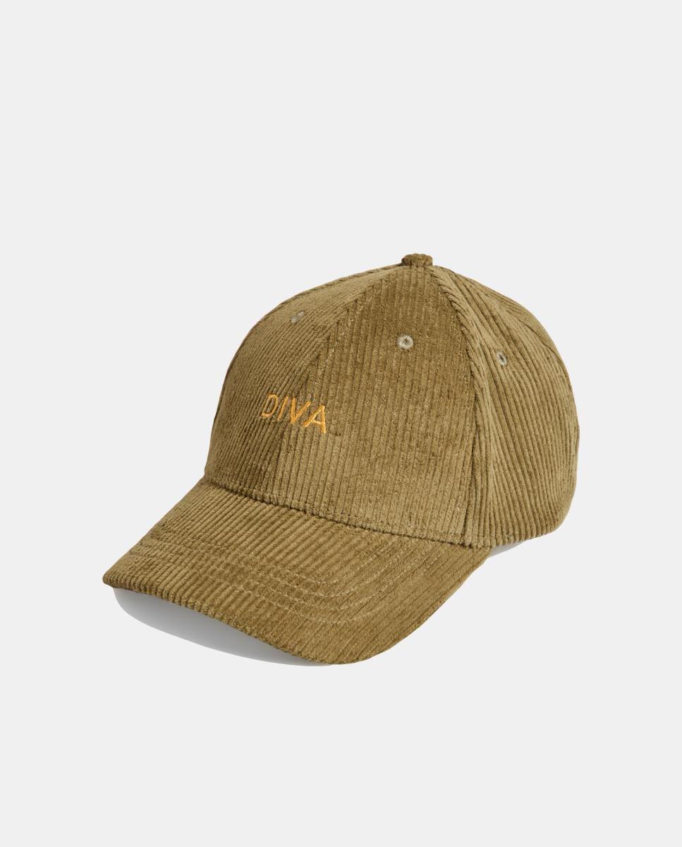 Imagen 1 de Gorra de pana con texto bordado de mujer - Pieces - Verde Verde
