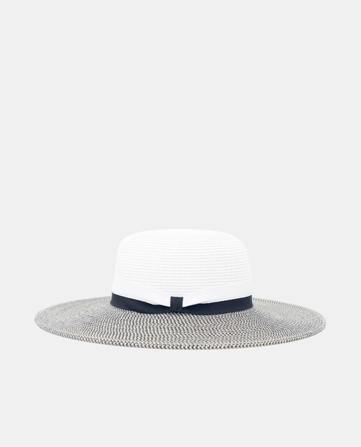 Imagen 0 de Sombrero grande de rafia sintetica colorblock