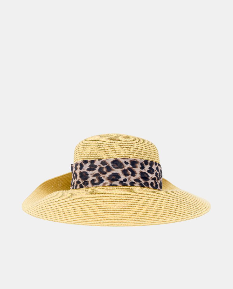 Imagem 0 de Chapéu Grande de Ráfia Sintética com Detalhe de Laço