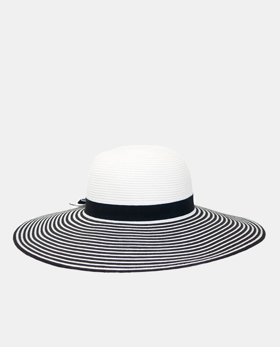 Chapéu de Palha de Papel Bicolor com Laço e Fator de Proteção uv500 Branco-4