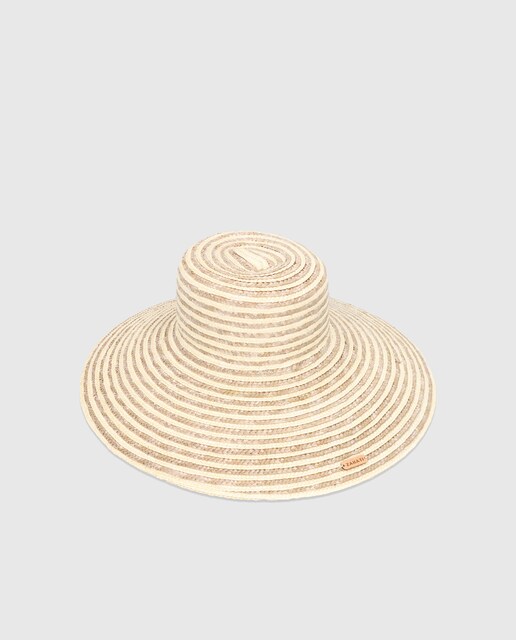 Sombrero de paja tono blanco y dorado