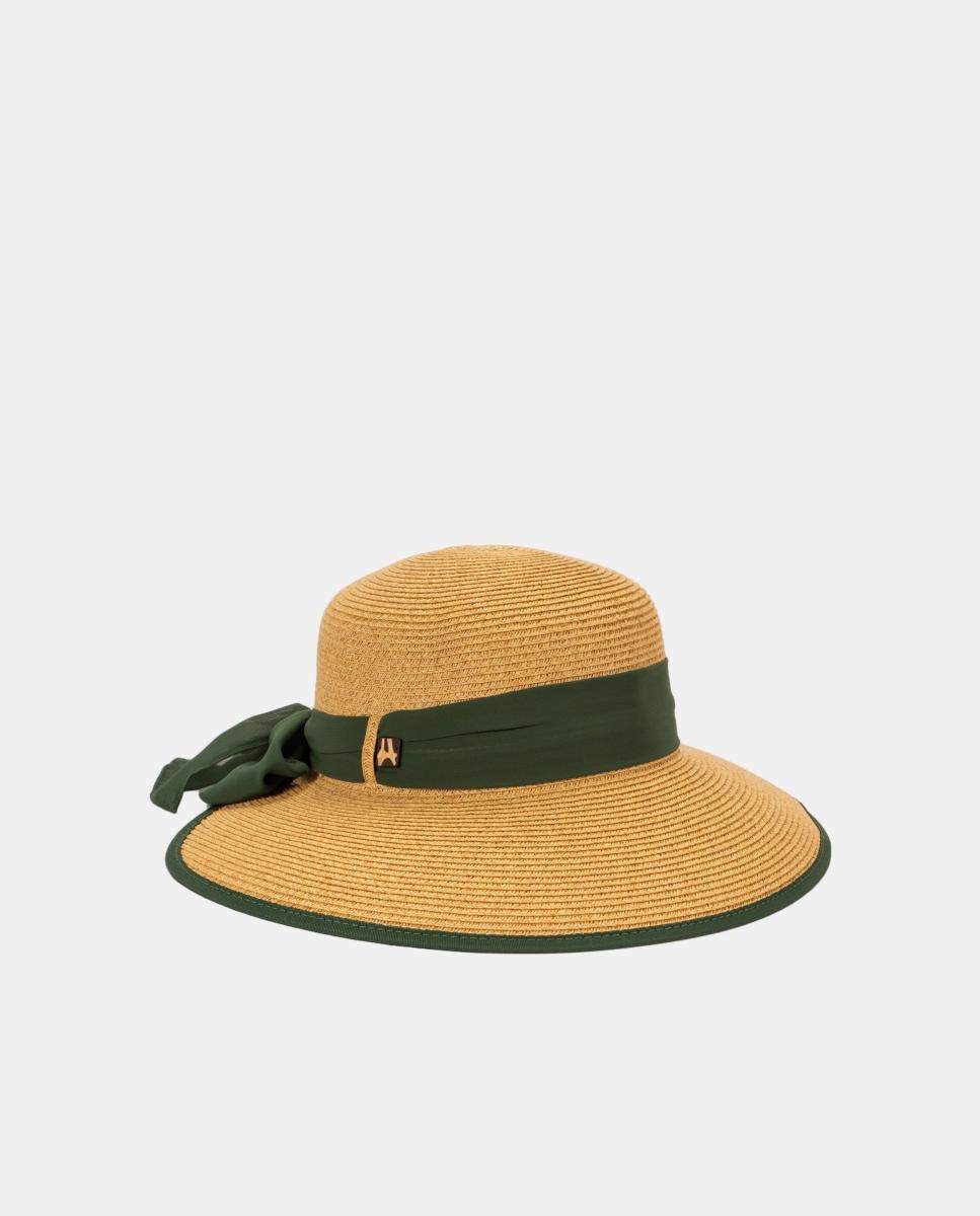 Sombrero en negro jaspeado con cinta y vivos a tono - Aranda - Beige Beige-1