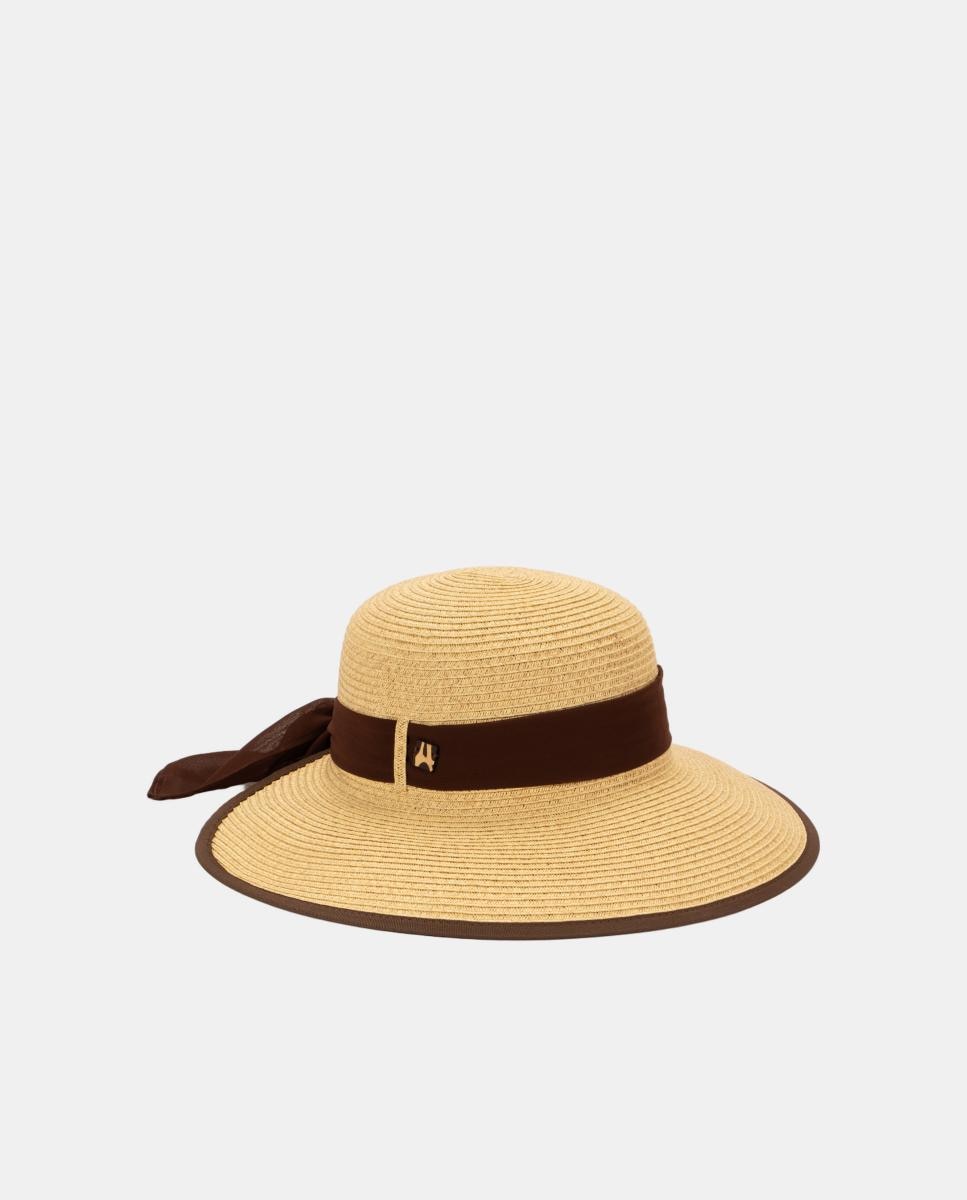 Imagen 0 de Sombrero en negro jaspeado con cinta y vivos a tono Natural