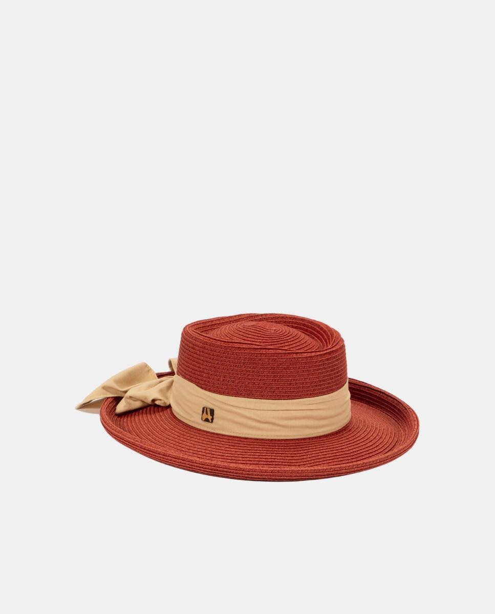 Imagem 0 de Chapéu Gambler com Fita e Laço - Bege/Preto