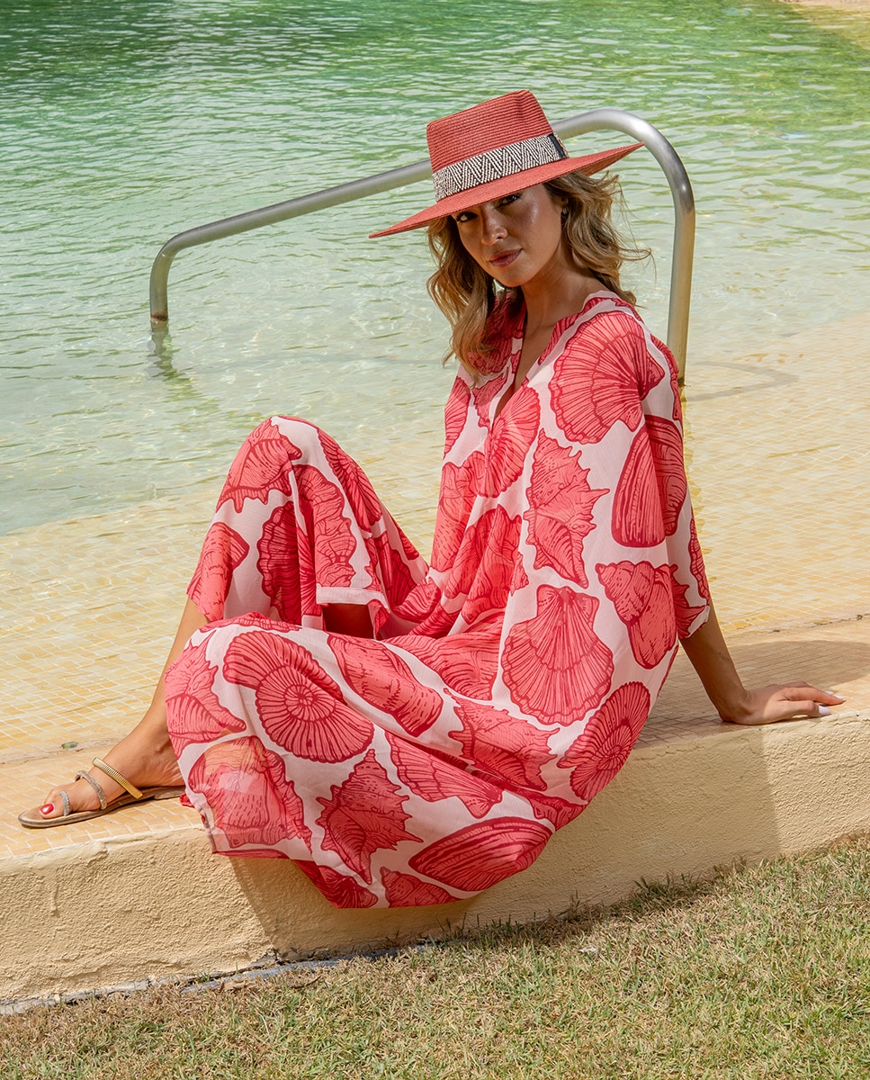 Chapéu Gambler de Aba Larga Vermelho-3