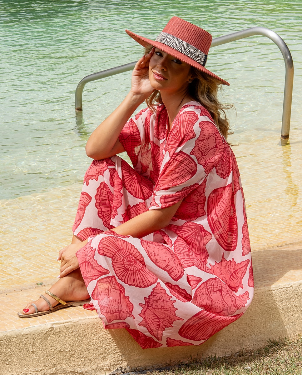 Chapéu Gambler de Aba Larga Vermelho-4