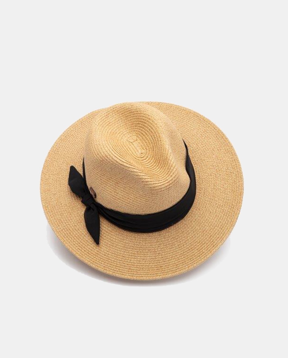 Imagem 0 de Chapéu Indiana Mesclado com Fita e Laço - Preto