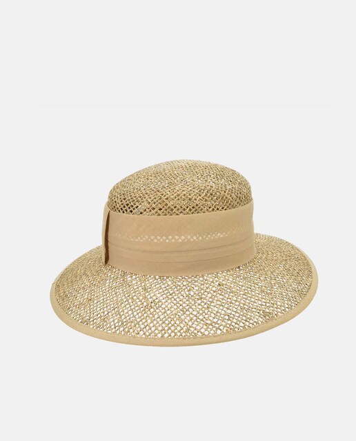 Imagem 0 de Chapéu Cloche com Fita e Vivos a Condizer e em Fibras Naturais
