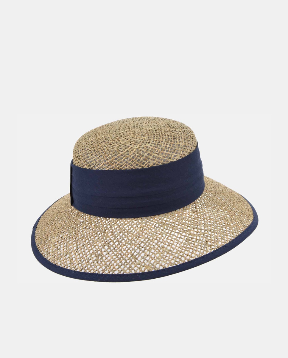 Imagem 0 de Chapéu Cloche com Fita, Vivos a Condizer e em Fibras Naturais - Caqui