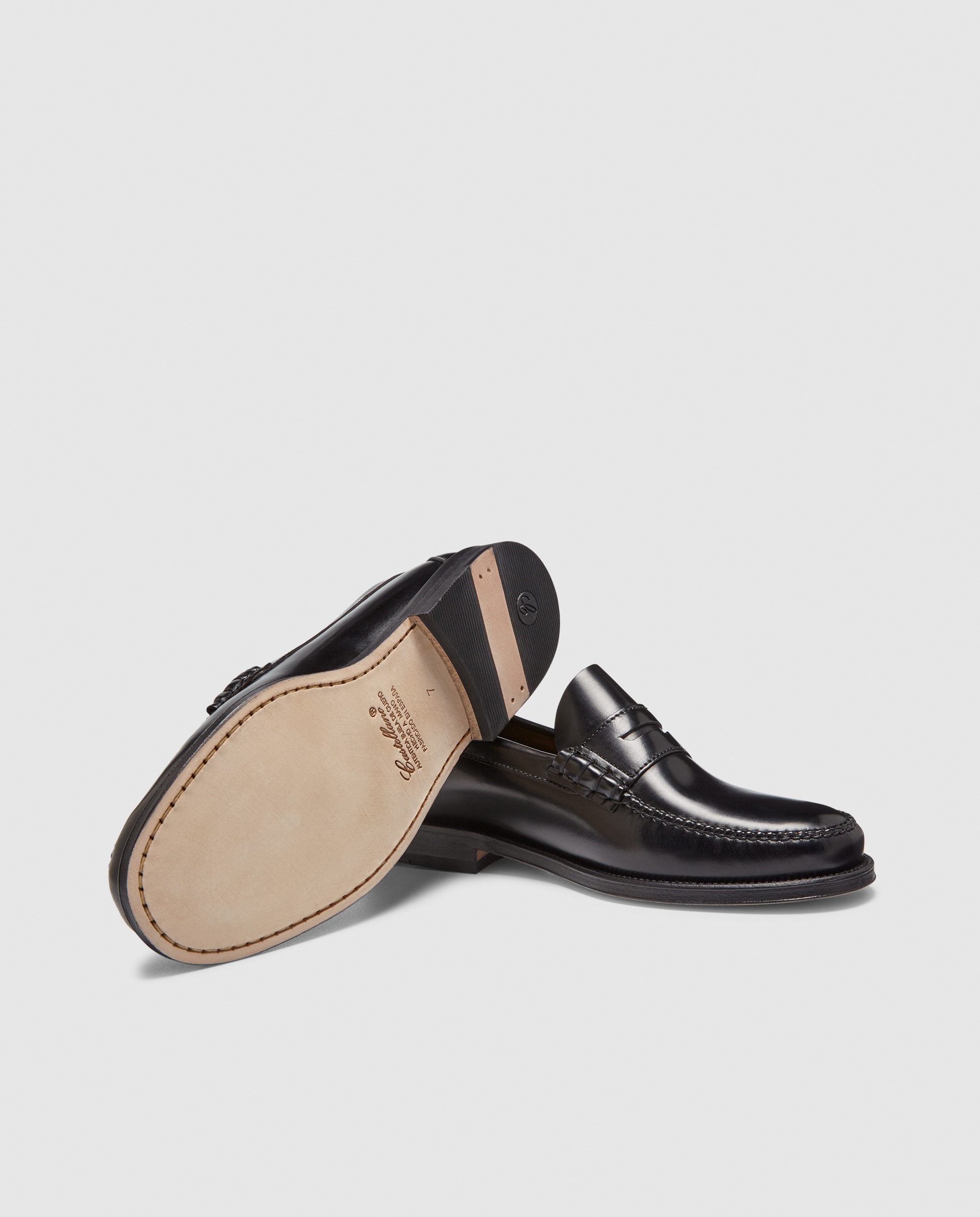 Mocassins de homem Castellano em pele cor preto Preto-2