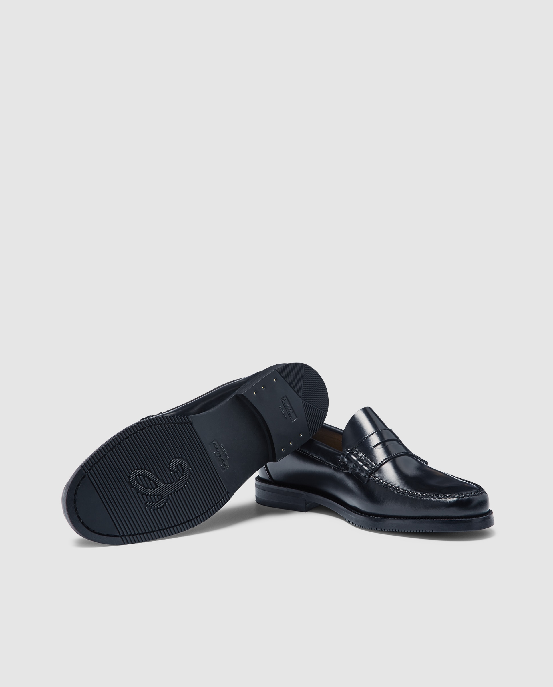 Mocassins de homem Castellano em pele cor preto Preto-2