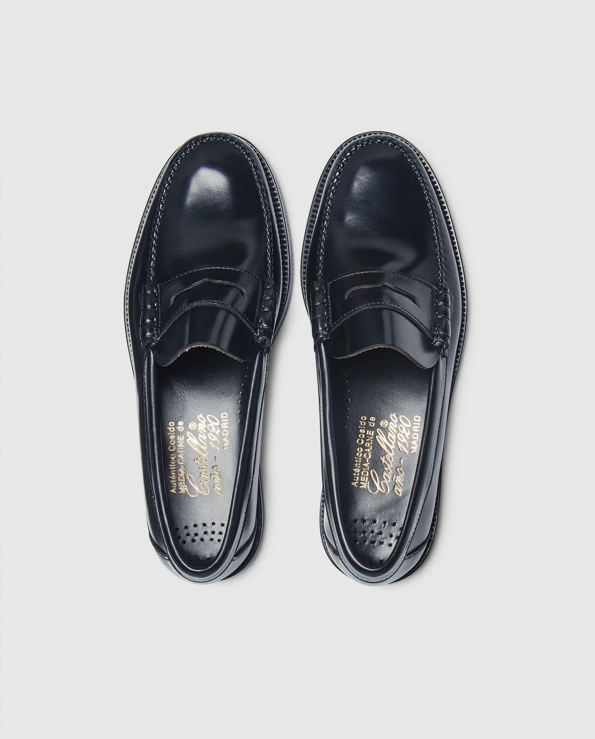 Mocassins de homem Castellano em pele cor preto Preto-4