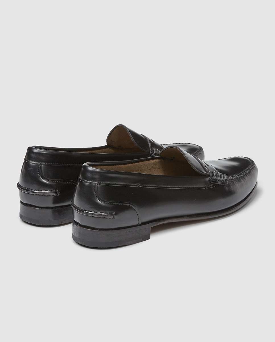 Mocassins de homem Castellano de pele com adorno de máscara Preto-3