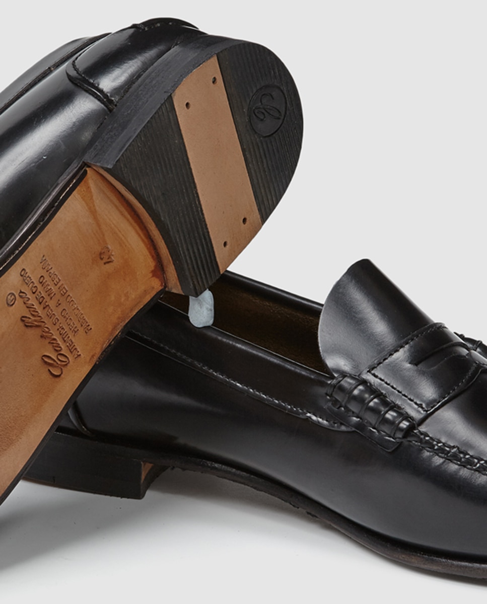 Mocassins de homem Castellano de pele com adorno de máscara Preto-5
