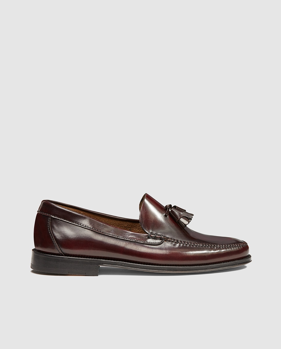 Mocassins de homem Castellano grenás de pele Grená-1