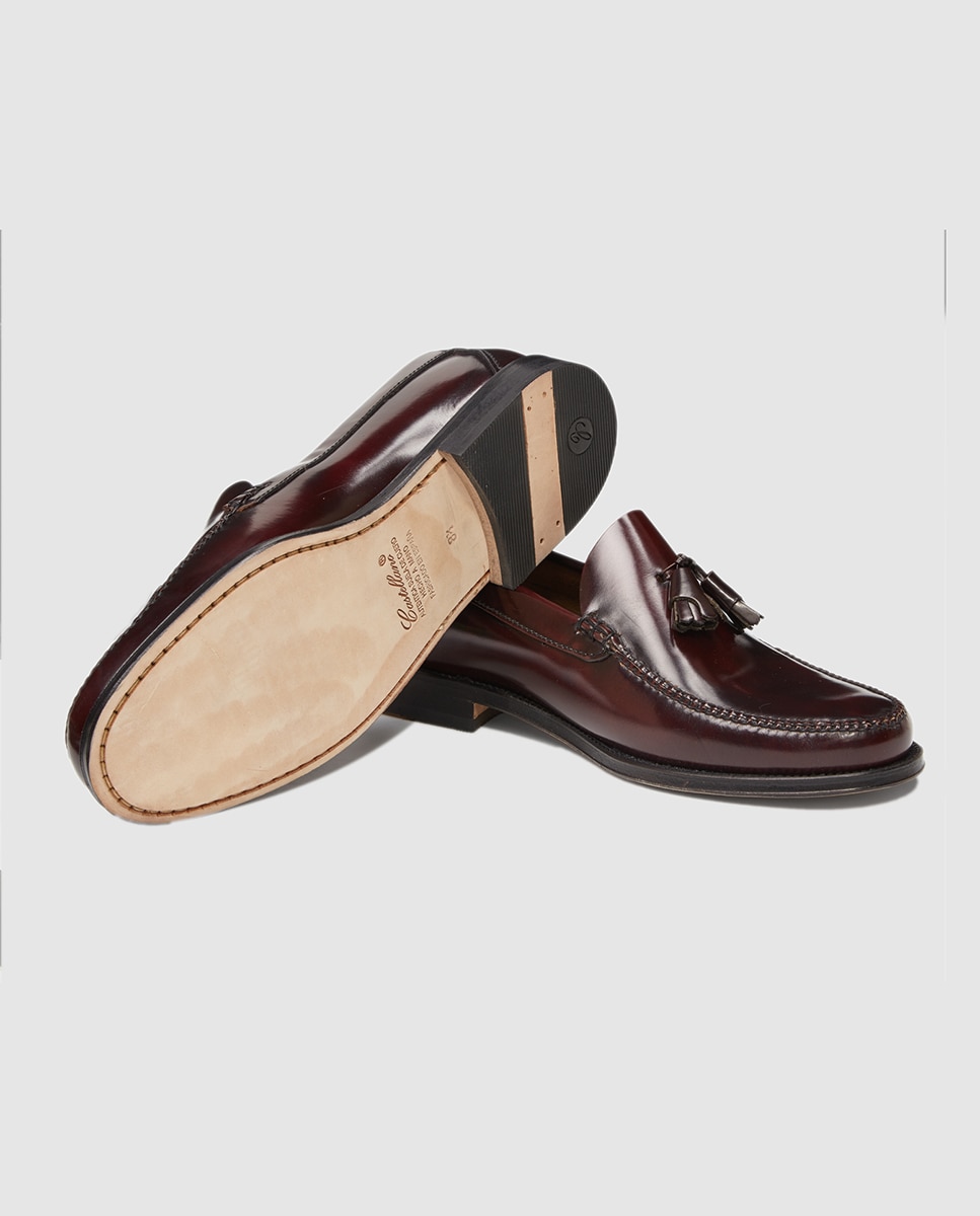 Mocassins de homem Castellano grenás de pele Grená-2