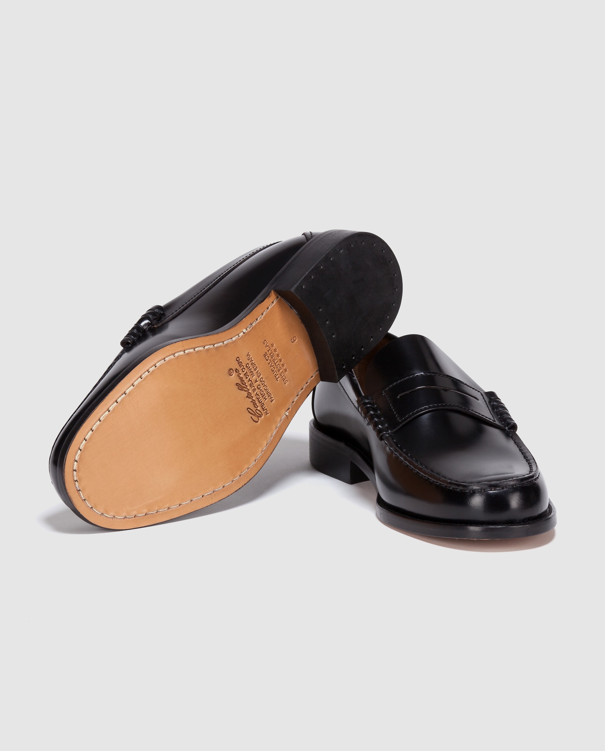 Mocassins de homem Castellano em pele cor preto Preto-2