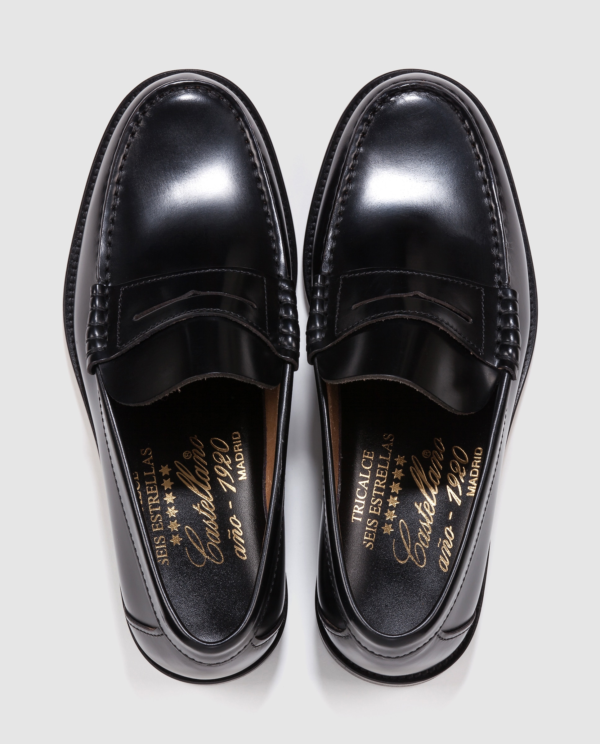 Mocassins de homem Castellano em pele cor preto Preto-4