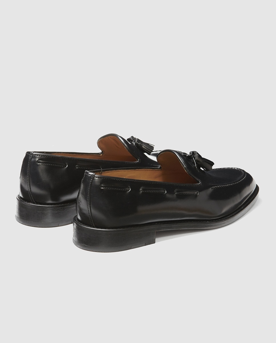 Mocassins de homem Castellano em pele com borlas Preto-3