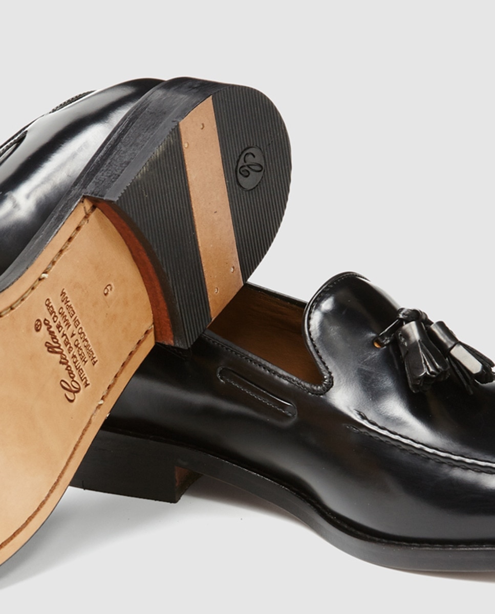 Mocassins de homem Castellano em pele com borlas Preto-5