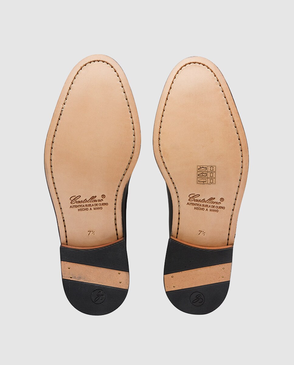 Mocassins de homem Castellano em pele com borlas Preto-6