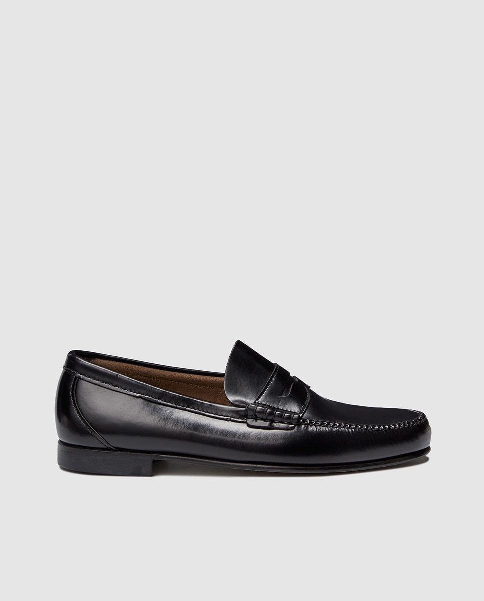 Imagem 0 de Mocassins de homem Castellano de pele com detalhe de travessão