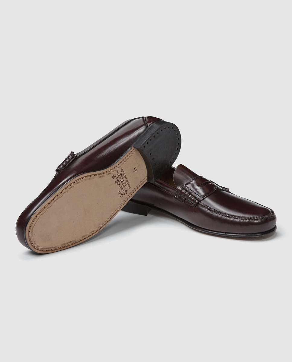 Mocassins de homem Castellano de pele Grená-2