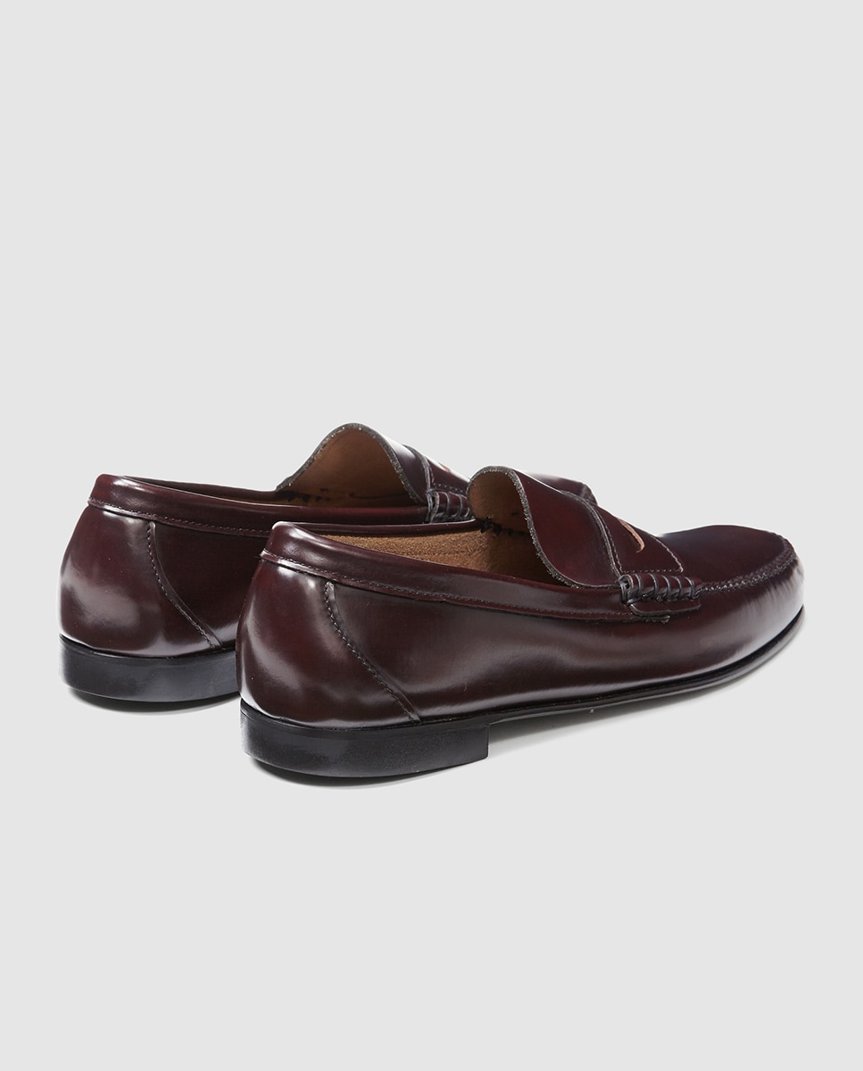 Mocassins de homem Castellano de pele Grená-3