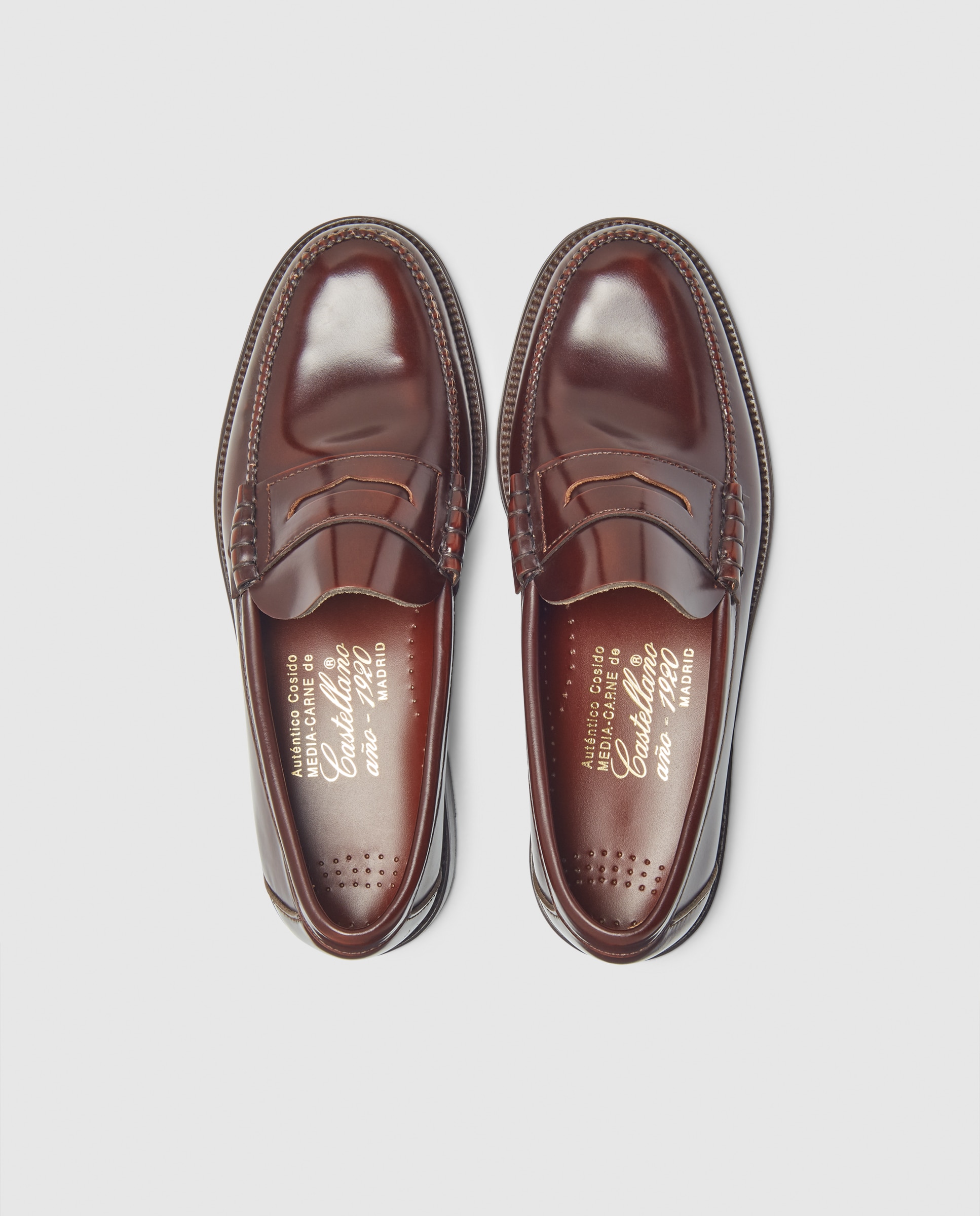 Mocassins de homem Castellano em pele cor castanha Castanho-4