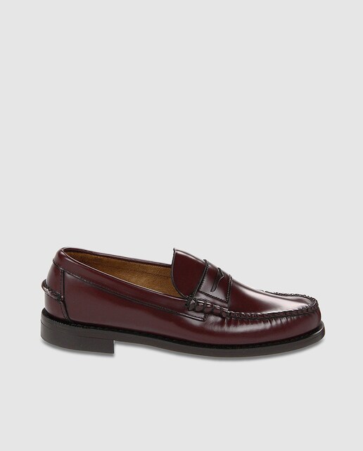 Mocasines de hombre de Sebago de piel en color granate