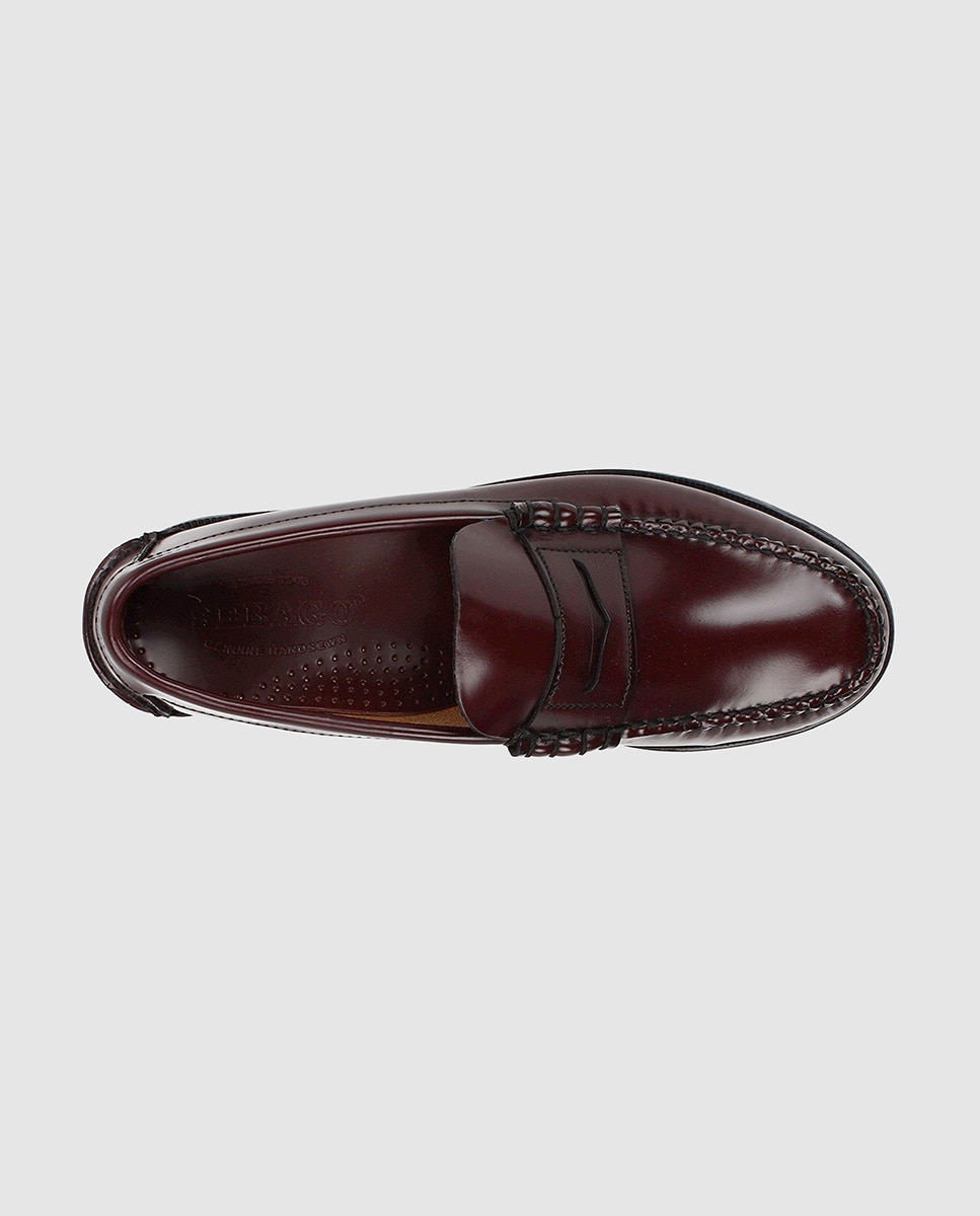 Mocassins de homem Sebago pele em grená Grená-3