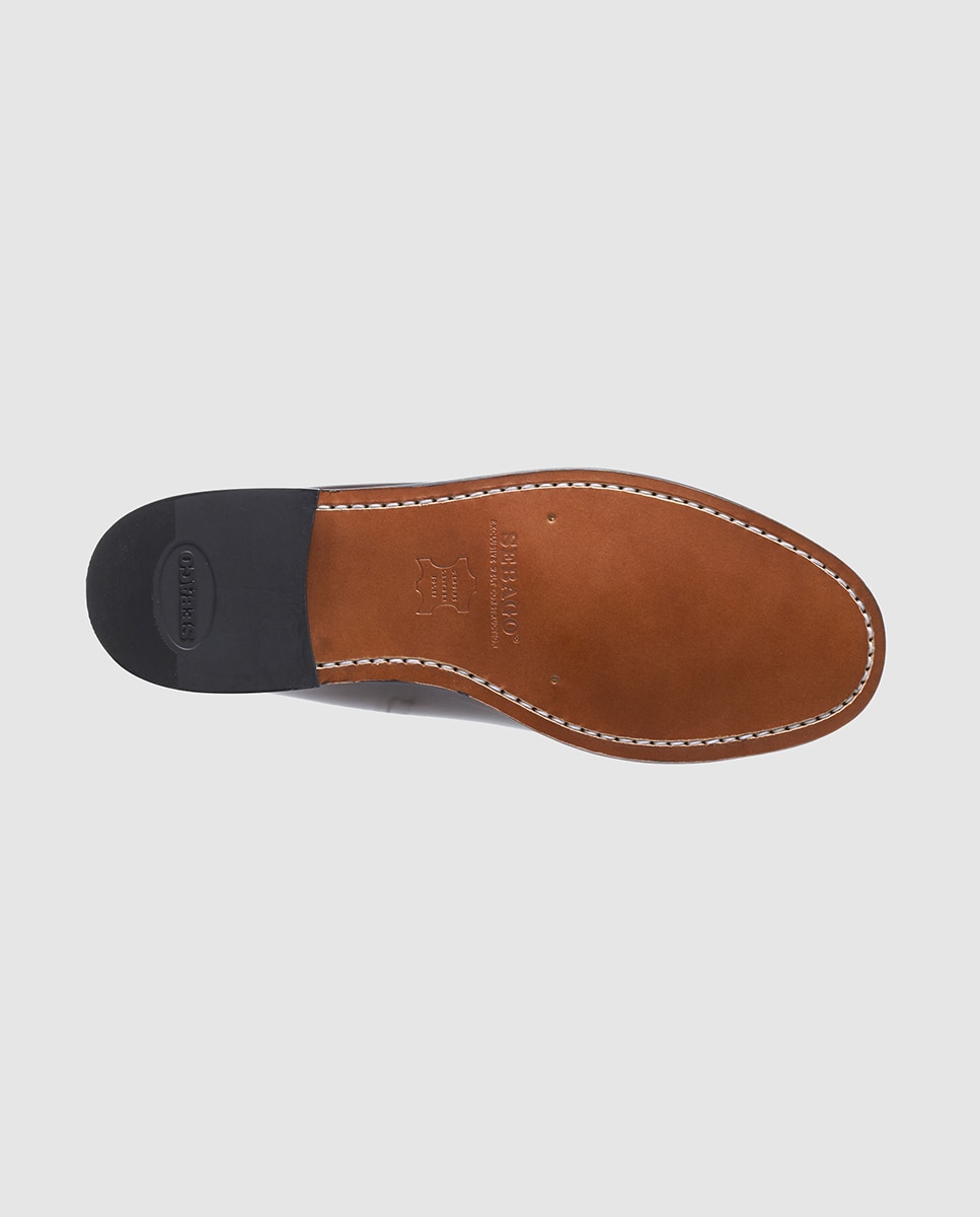 Mocassins de homem Sebago pele em grená Grená-4