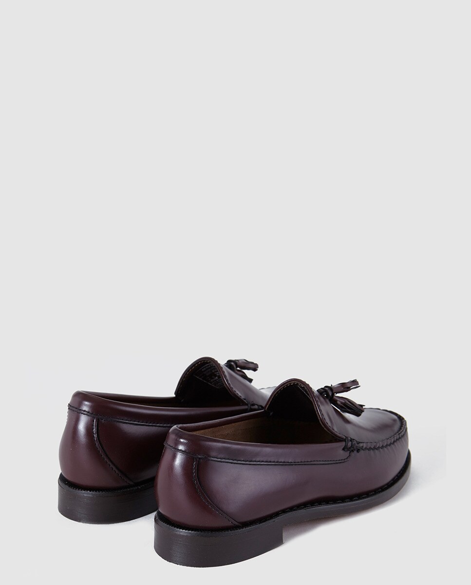 Mocassins em Pele - Bordeaux Grená-3