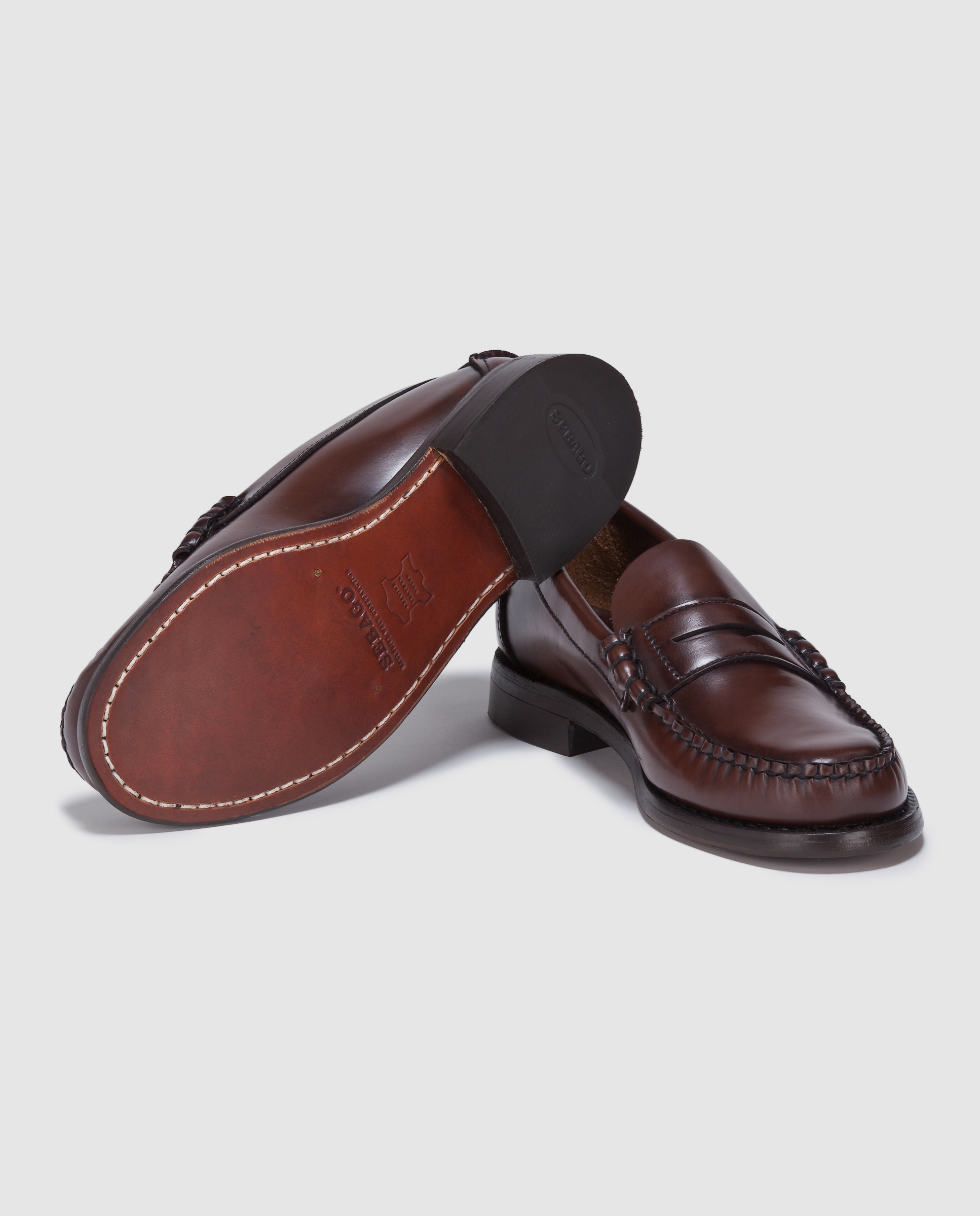 Mocassins de homem Sebago de pele castanha Castanho-2