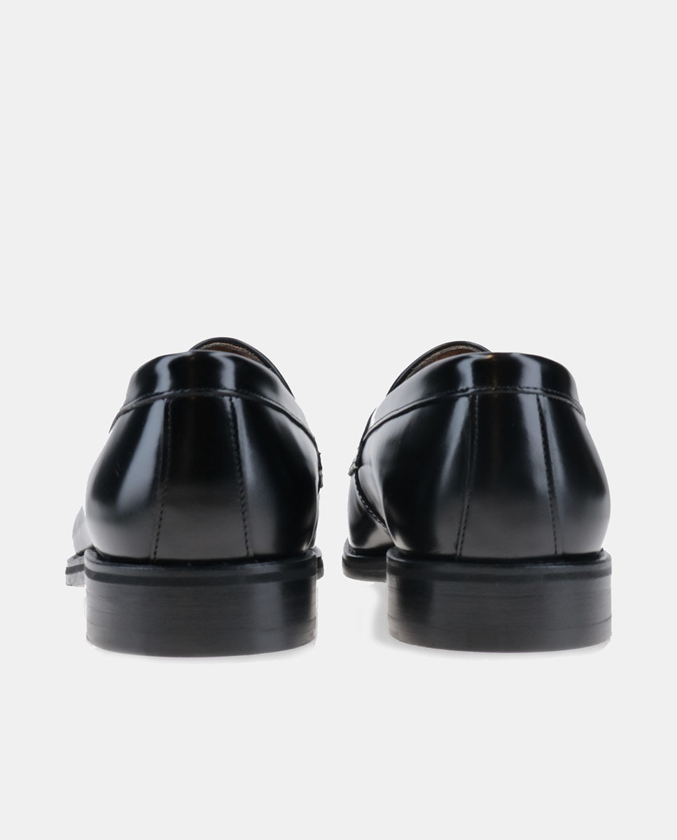 Mocasines de hombre en de piel con adorno de antifaz y piso Dainite - Berwick - Negro Negro-3