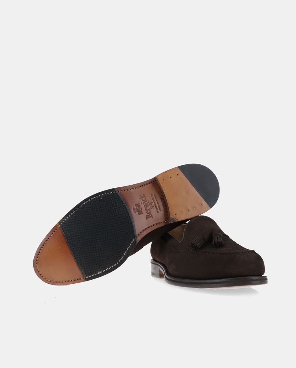 Mocassins com Borlas e em Croute Castanho-escuro-2