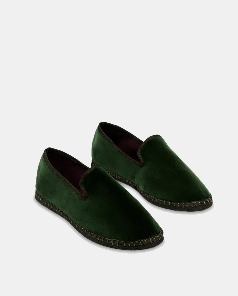 Slippers em Veludo Verde-escuro-2